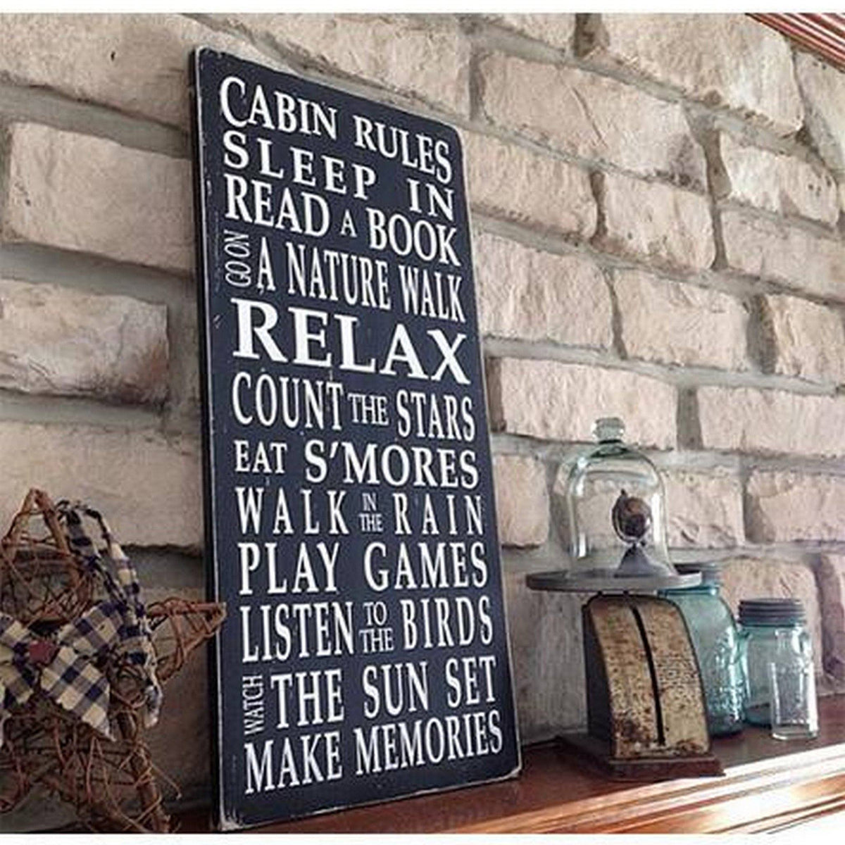 Cabin Rules Sign By Barn Owl Primitives - Barn Owl Primitives