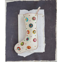 Wool Stocking with Buttons - Barn Owl Primitives